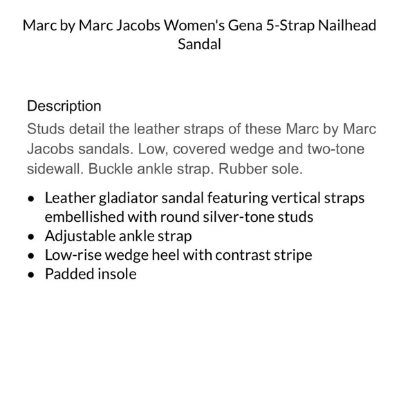 MARC BY MARC JACOBS GENA 5 STRAP LEATHER NAILHEAD STUDDED GLADIATOR SANDALS - Picture 2 of 15